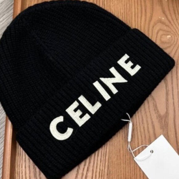 Celine Black Knit Hat with Box - Picture 3 of 6